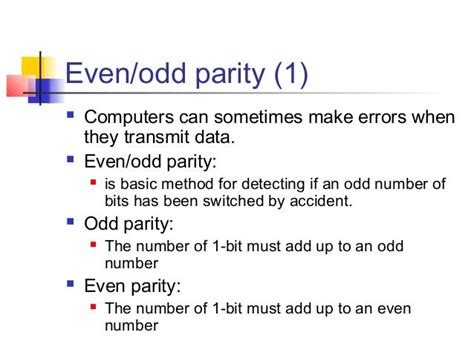 even odd parity|odd parity check.